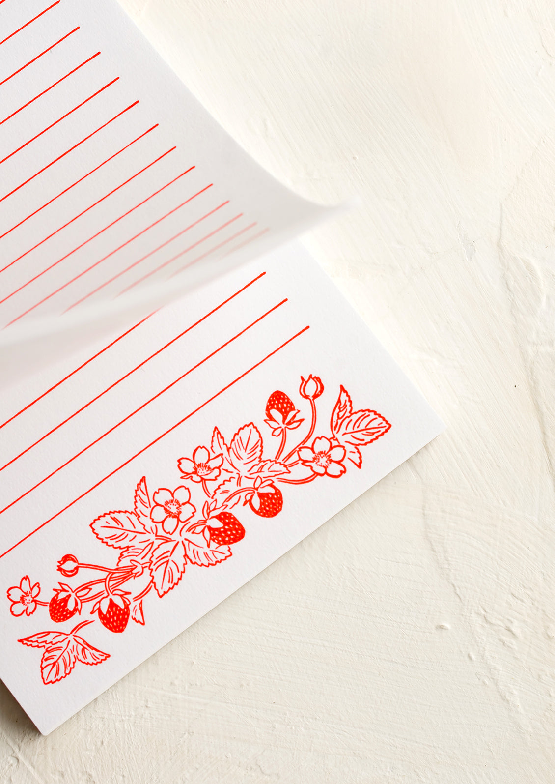 A notepad with individually printed pages.