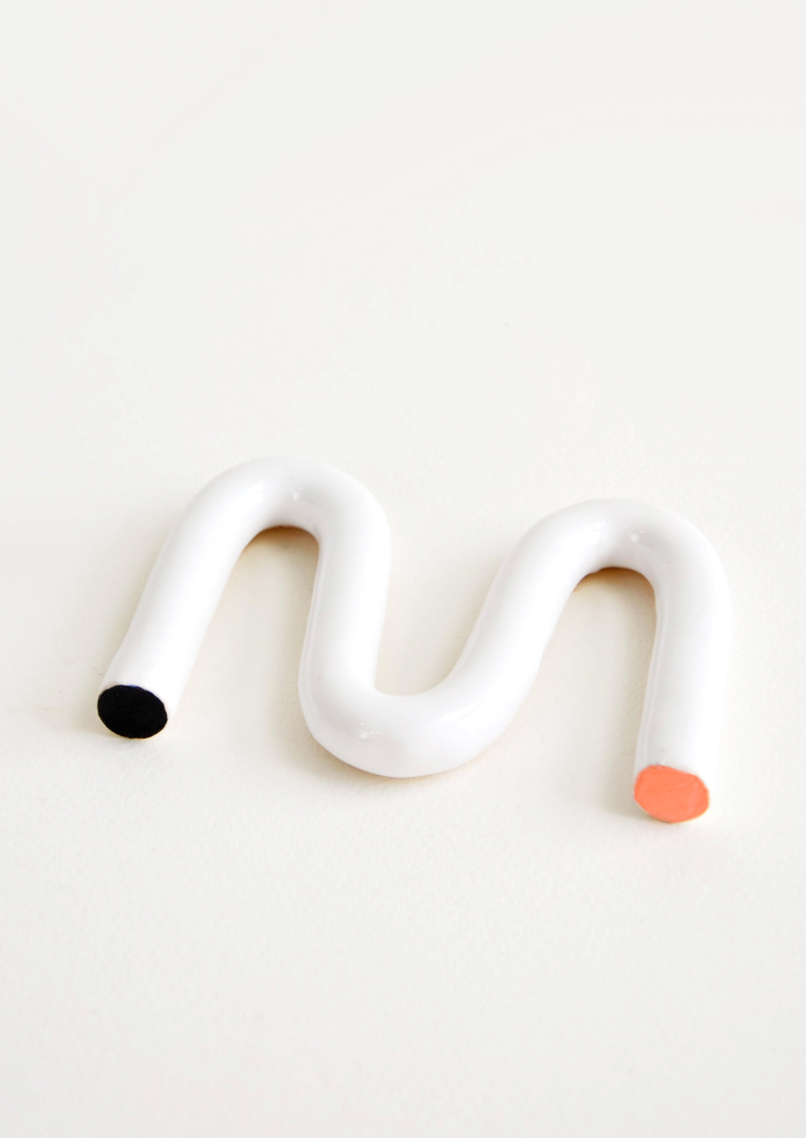 Squiggle Ceramic Soap Dish in Coral / Black - LEIF
