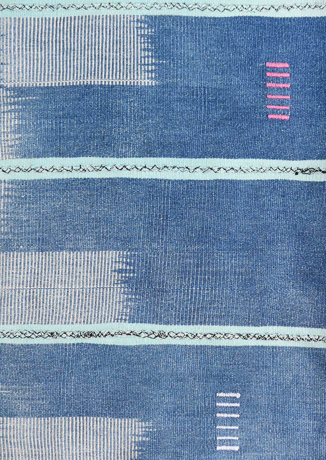 Indigo ikat fabric.